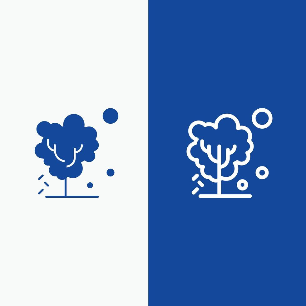 Dry Global Soil Tree Warming Line and Glyph Solid icon Blue banner Line and Glyph Solid icon Blue banner vector