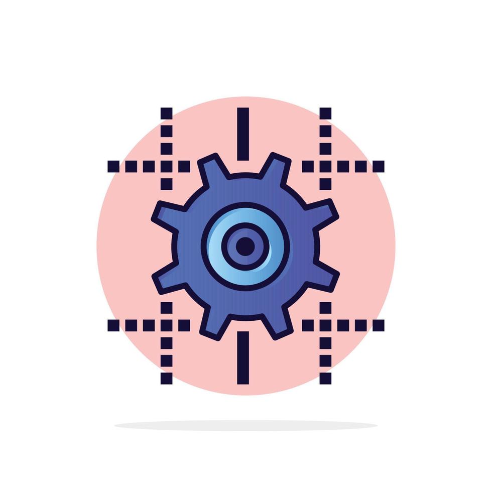 Setting Gear Computing Line Abstract Circle Background Flat color Icon vector