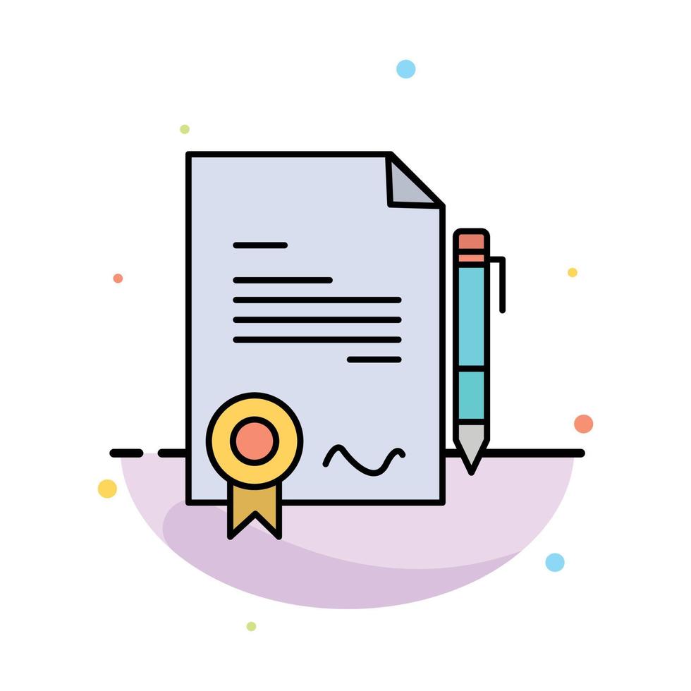 Agreement Certificate Done Deal Abstract Flat Color Icon Template vector