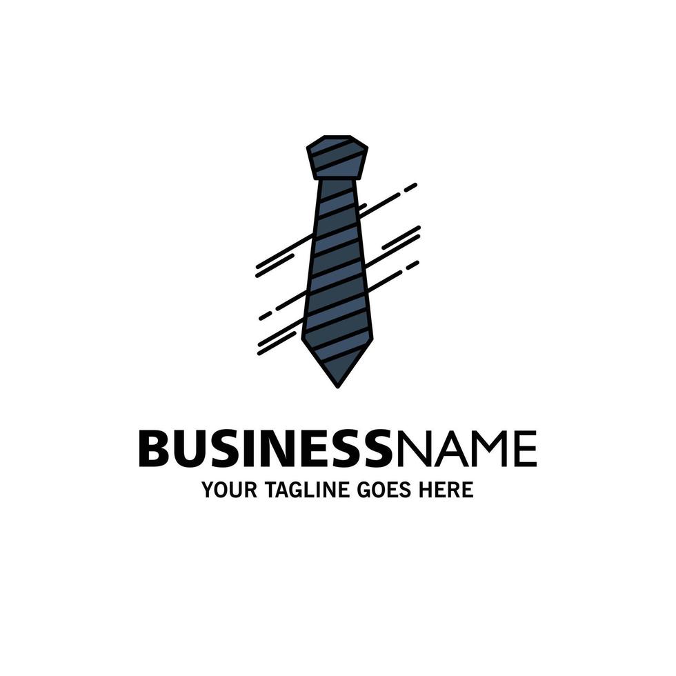 Tie Business Dress Fashion Interview Business Logo Template Flat Color vector