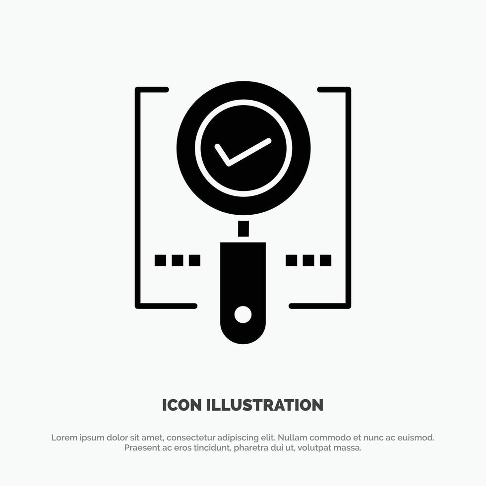 Explore Find Magnifier Ok Search solid Glyph Icon vector