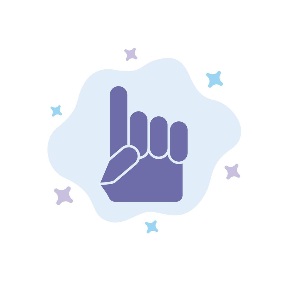 Foam Hand Hand Usa American Blue Icon on Abstract Cloud Background vector