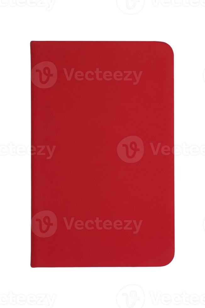 Red notebook with on white background photo