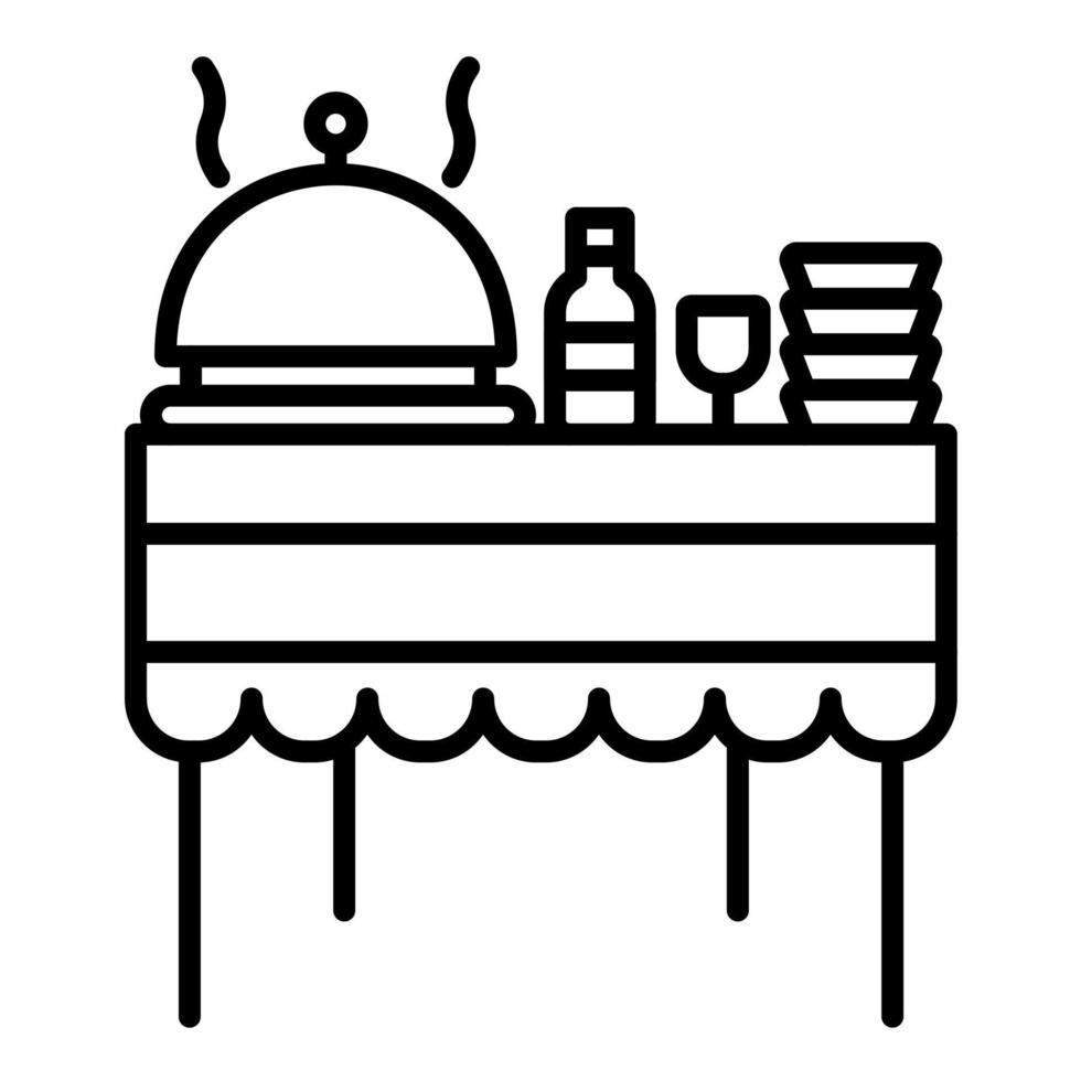 icono de línea de catering de restaurante vector