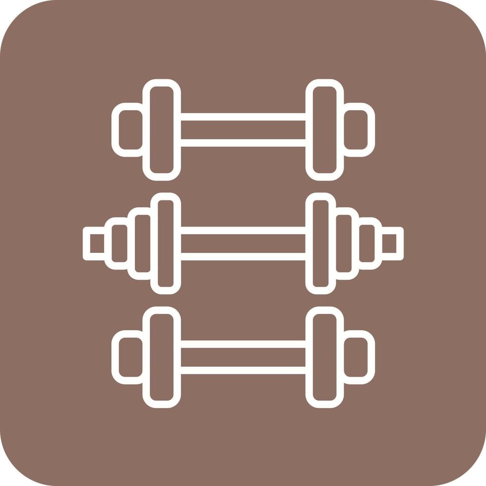 Gym Equipment Line Round Corner Background Icons vector