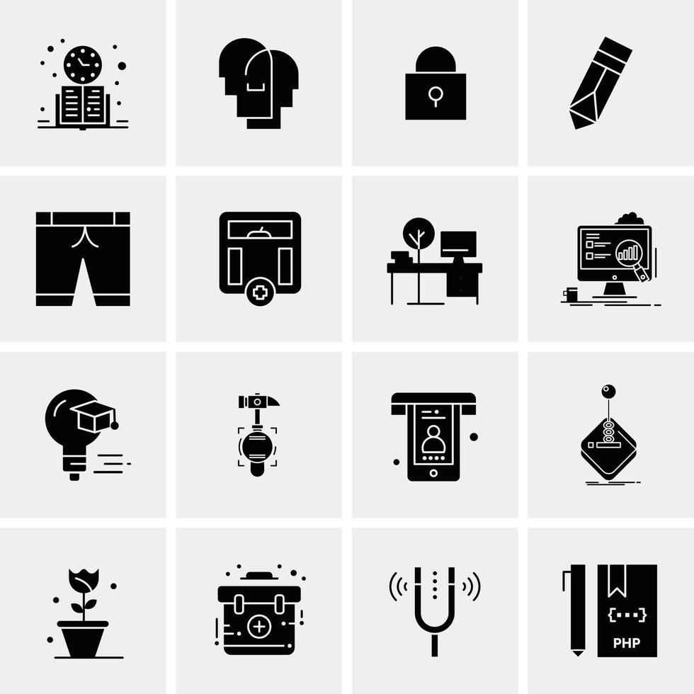 16 iconos universales de negocios vector ilustración de icono creativo para usar en proyectos relacionados con la web y dispositivos móviles