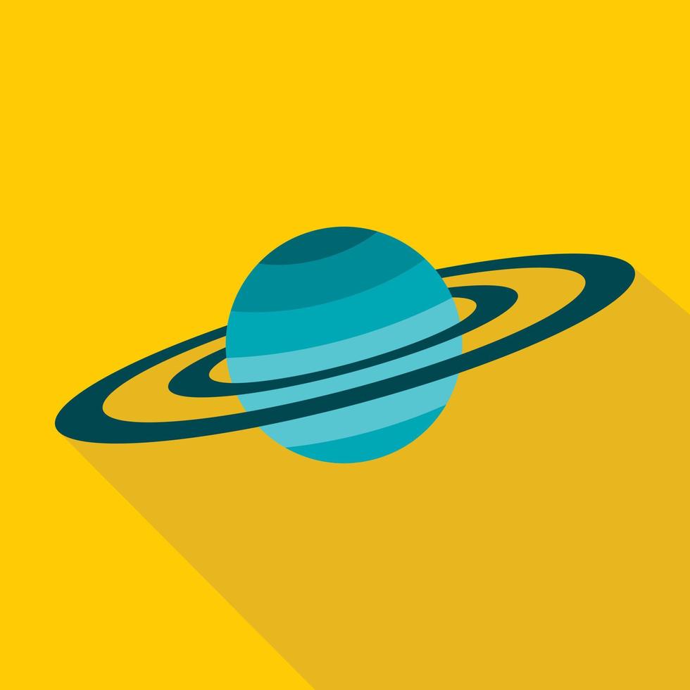 Saturn icon, flat style vector