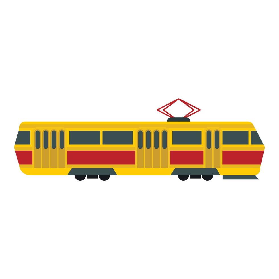 Tram icon, flat style vector