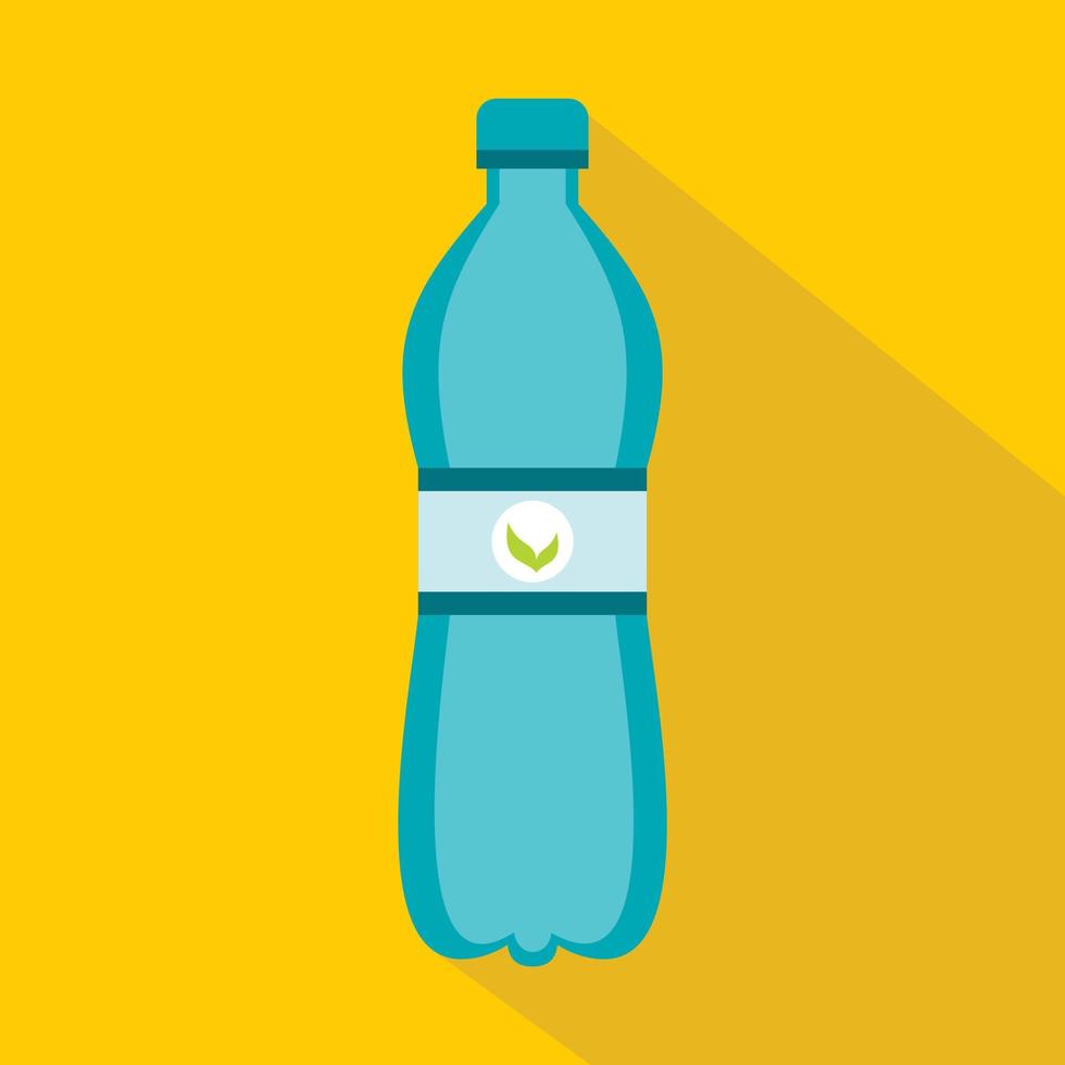 Blue bottle of water icon, flat style vector
