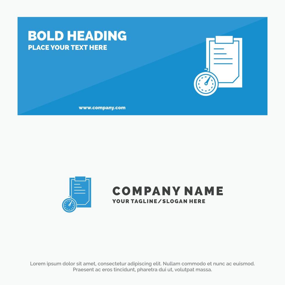 Deadline Business Planning Time SOlid Icon Website Banner and Business Logo Template vector