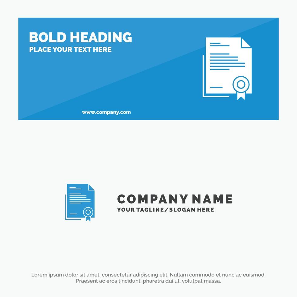 certificado diploma de negocios documento legal carta papel icono sólido sitio web banner y plantilla de logotipo de empresa vector