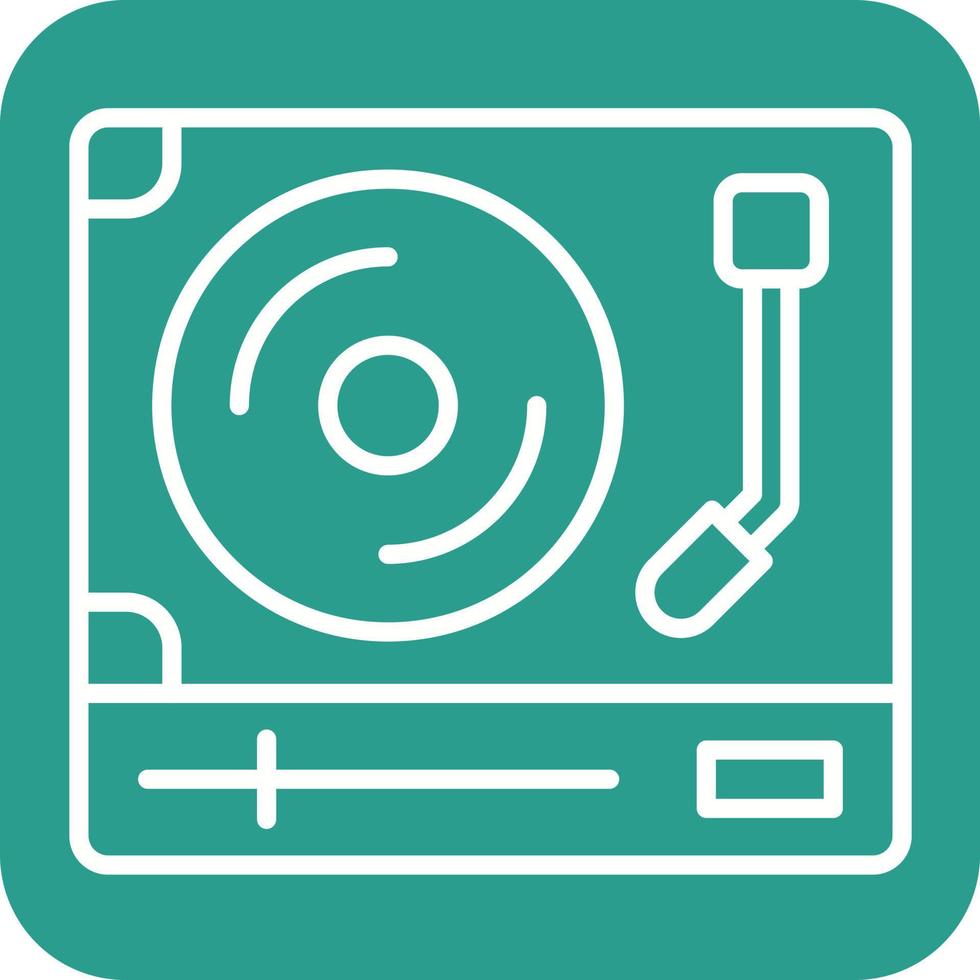 Turntable Line Round Corner Background Icons vector
