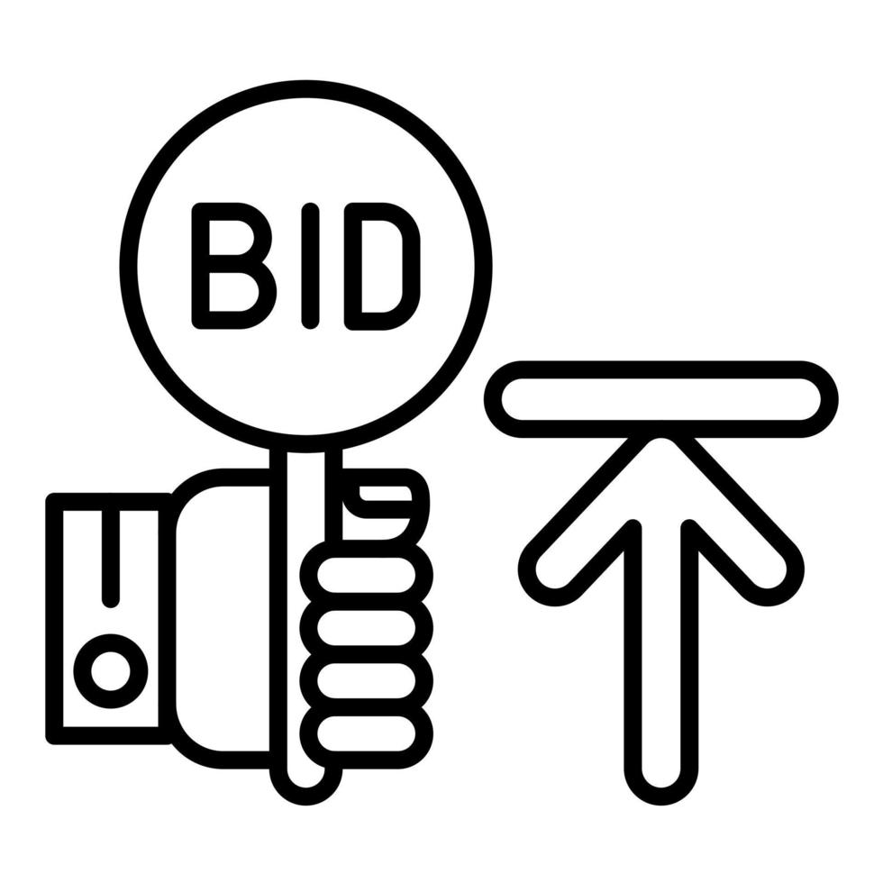 Maximum Bid Line Icon vector