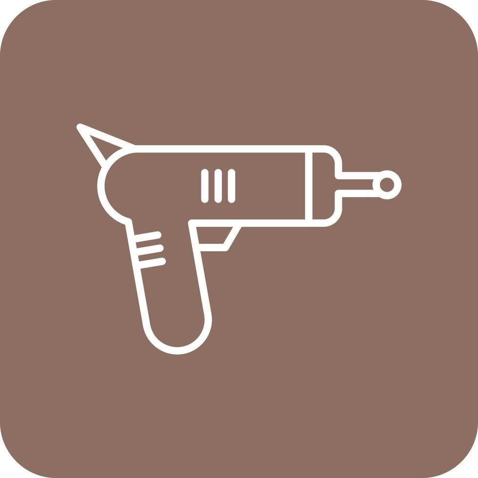 Space Gun Line Round Corner Background Icons vector