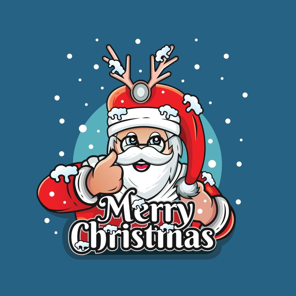 Santa claus vector design jumping bringing board happy new year