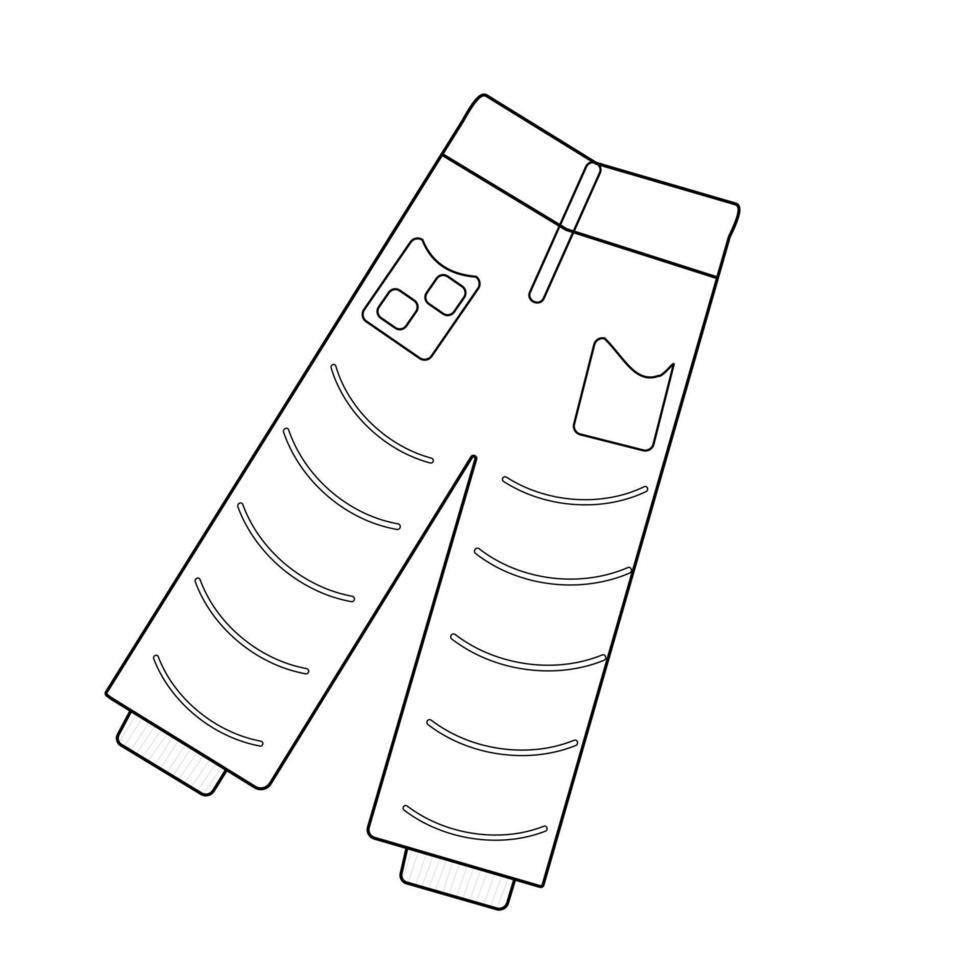 Coloring page. Ski pants winter, autumn. Vector illustration. 14675994
