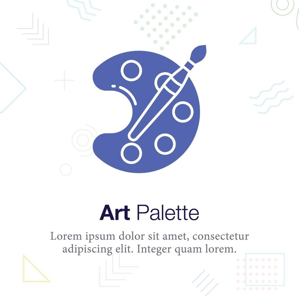 Art Palette and brush Vector illustration icon, Related to school and education