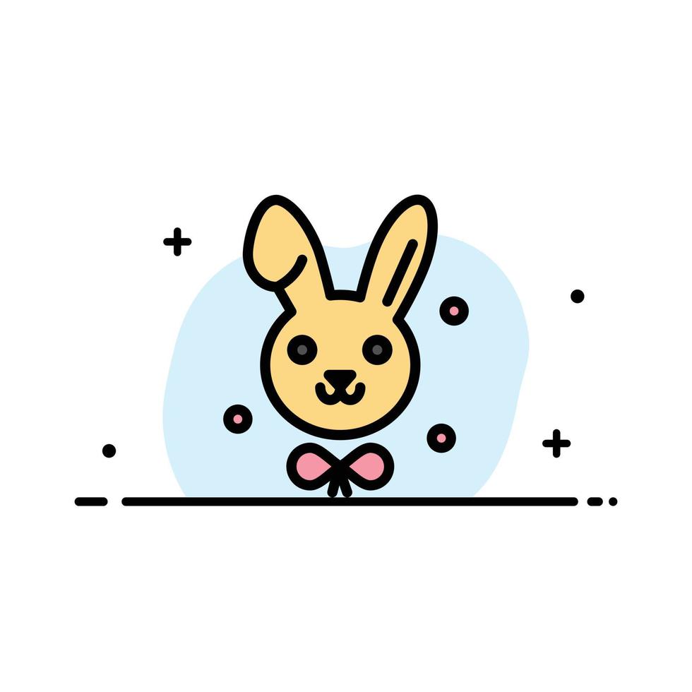 Bunny Easter Rabbit  Business Flat Line Filled Icon Vector Banner Template