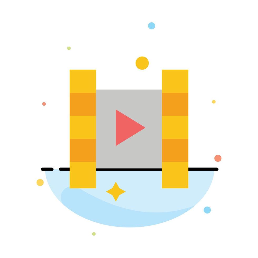 Video Play Film Abstract Flat Color Icon Template vector