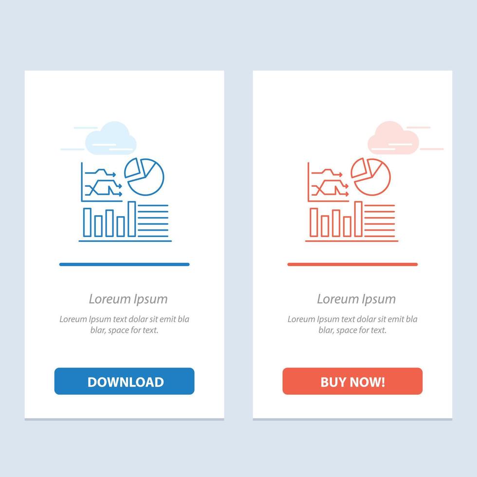 Graph Success Flowchart Business  Blue and Red Download and Buy Now web Widget Card Template vector