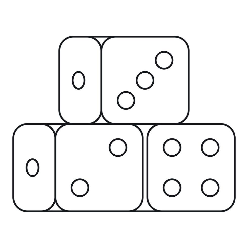 Dice cubes icon, outline style vector