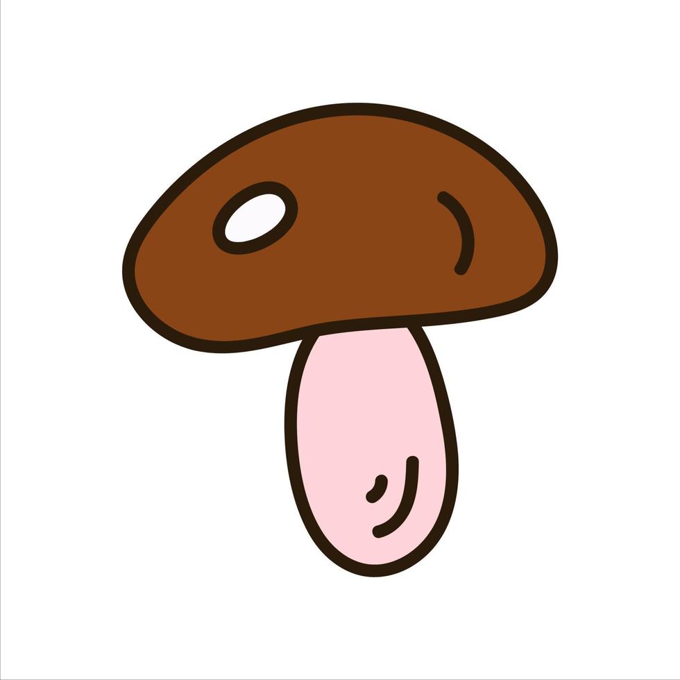 Simple doodle mushroom isolated on white background vector