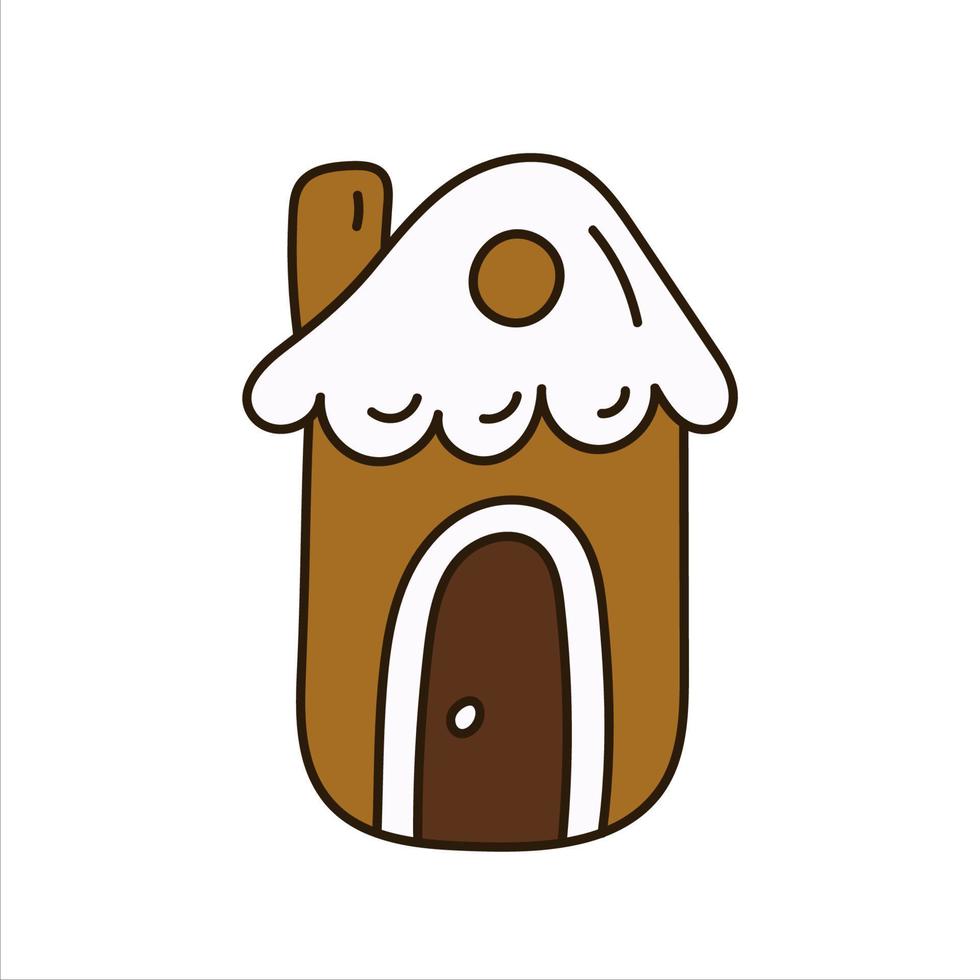 Christmas gingerbread house. Doodle simple element vector