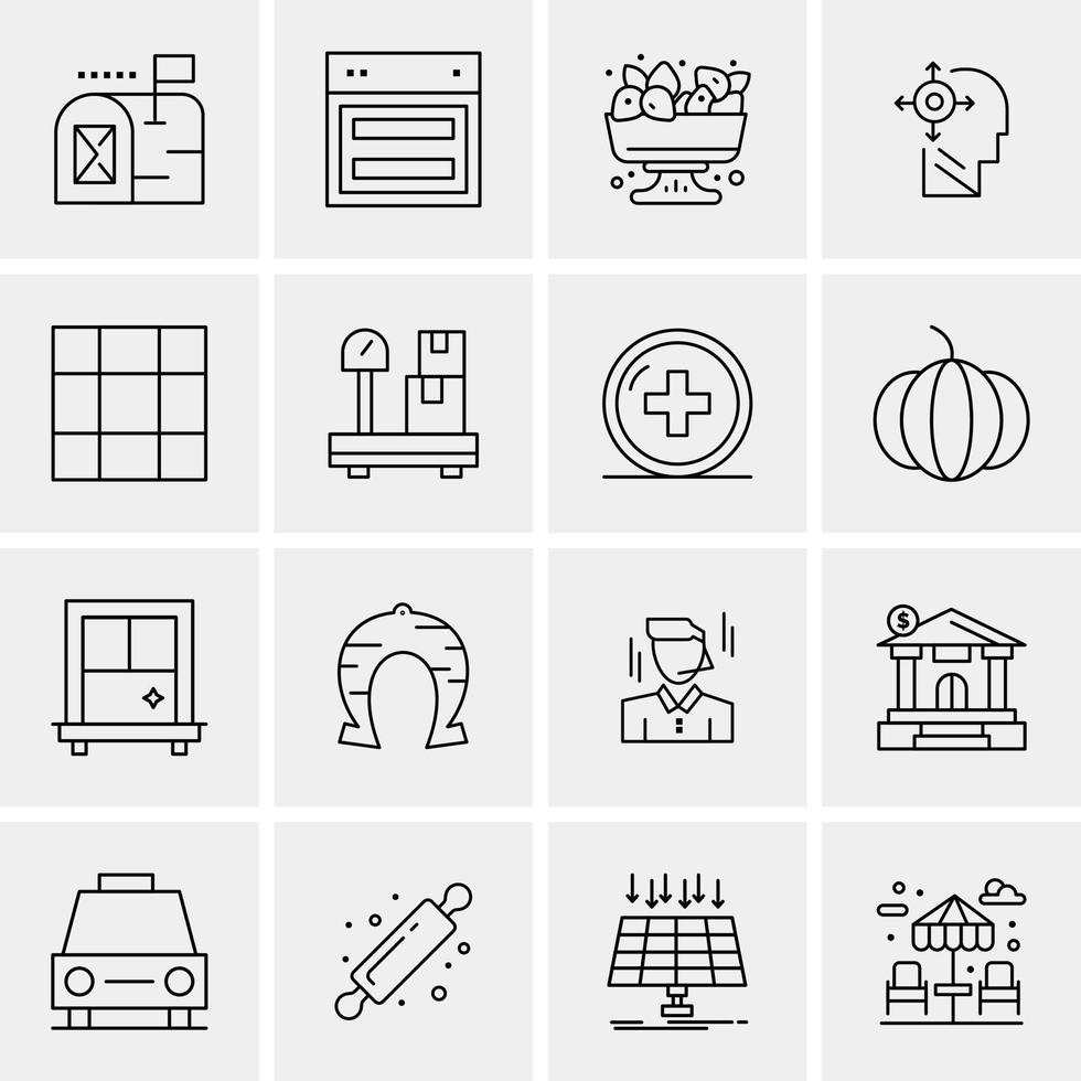 16 iconos universales de negocios vector ilustración de icono creativo para usar en proyectos relacionados con la web y dispositivos móviles