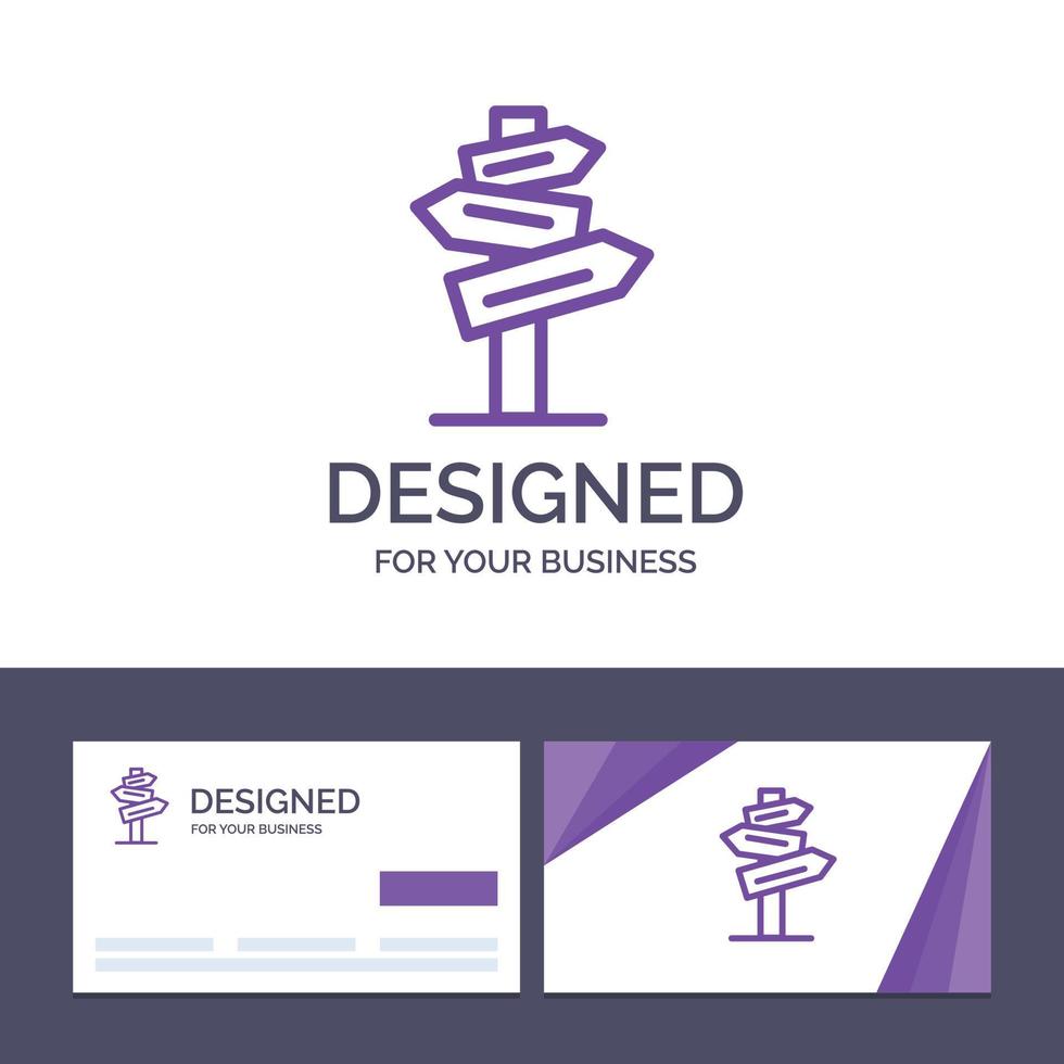 Creative Business Card and Logo template Direction Hotel Motel Room Vector Illustration