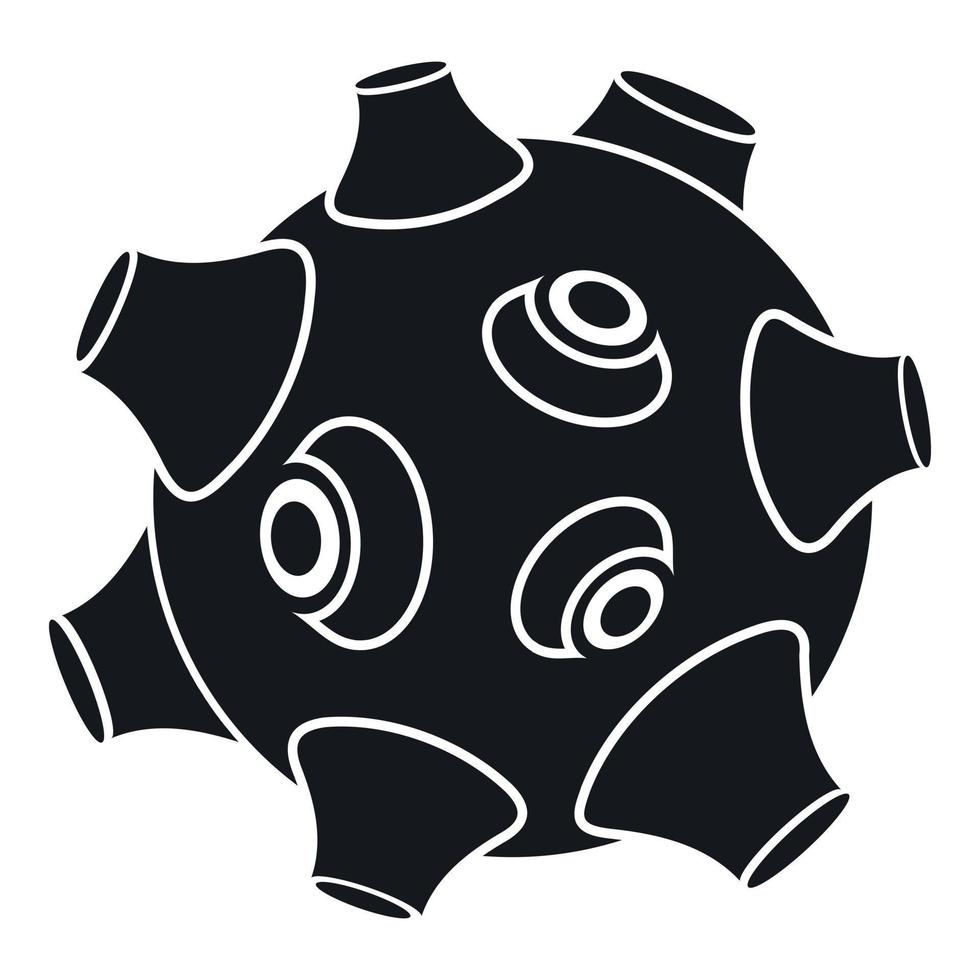 Moon with craters icon, simple style vector