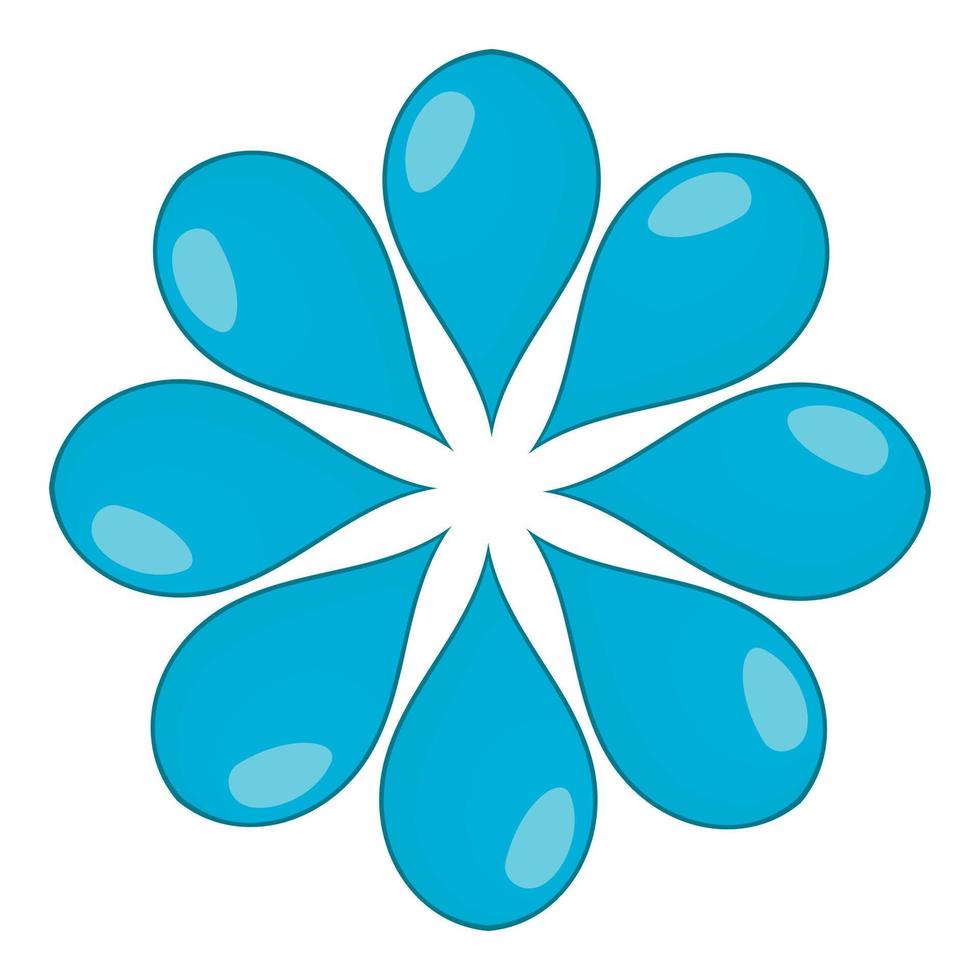 Abstract blue circle icon, cartoon style vector