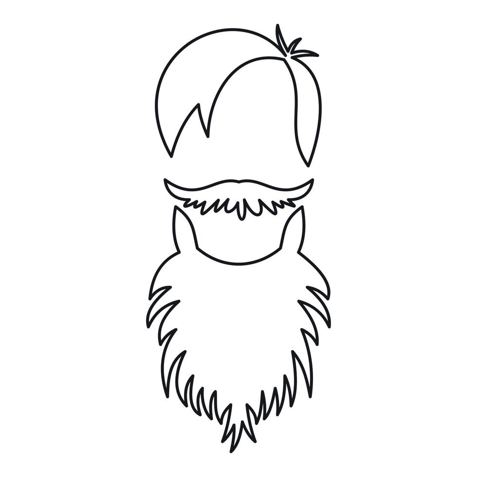 Male avatar with beard icon, outline style vector