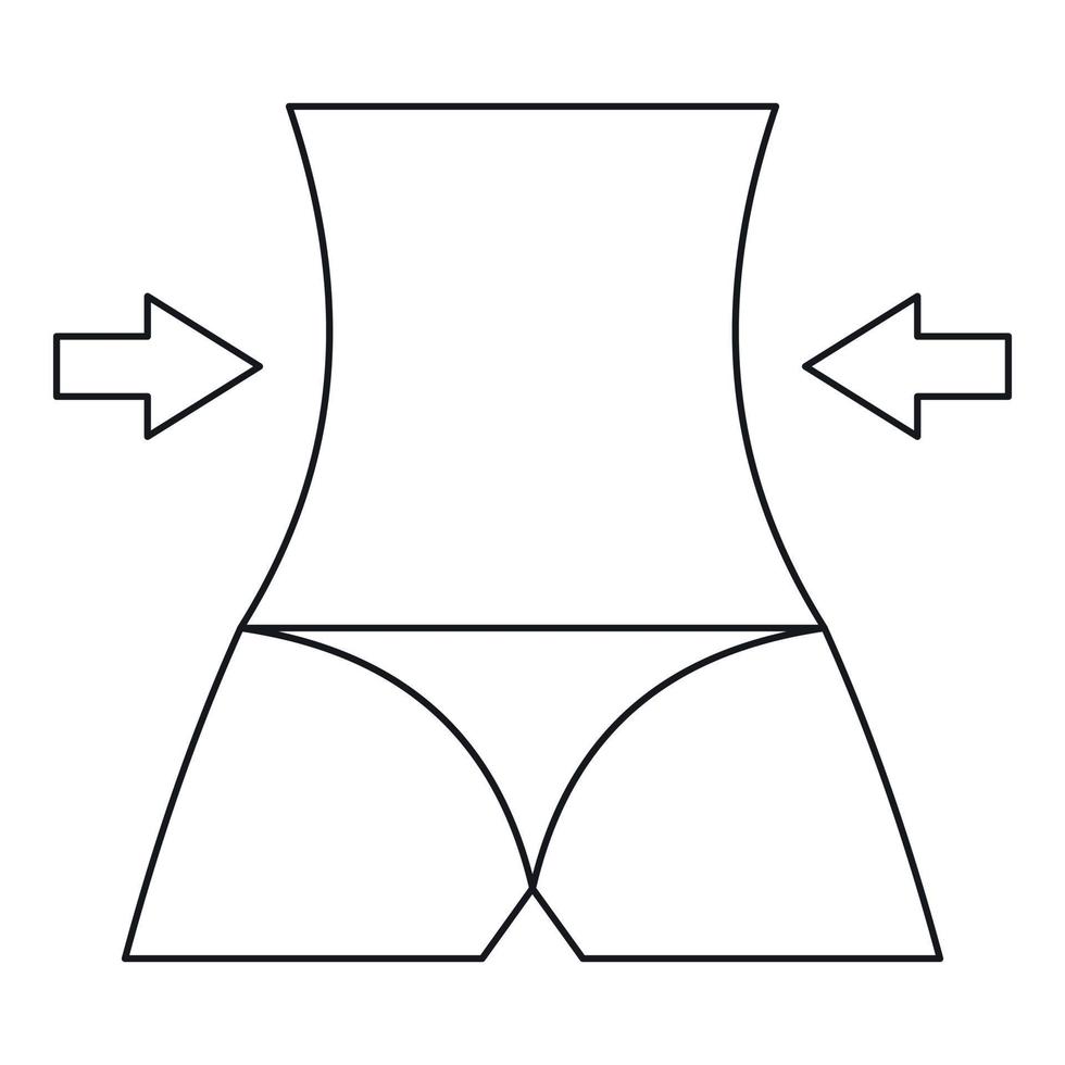 Slim body icon, outline style vector