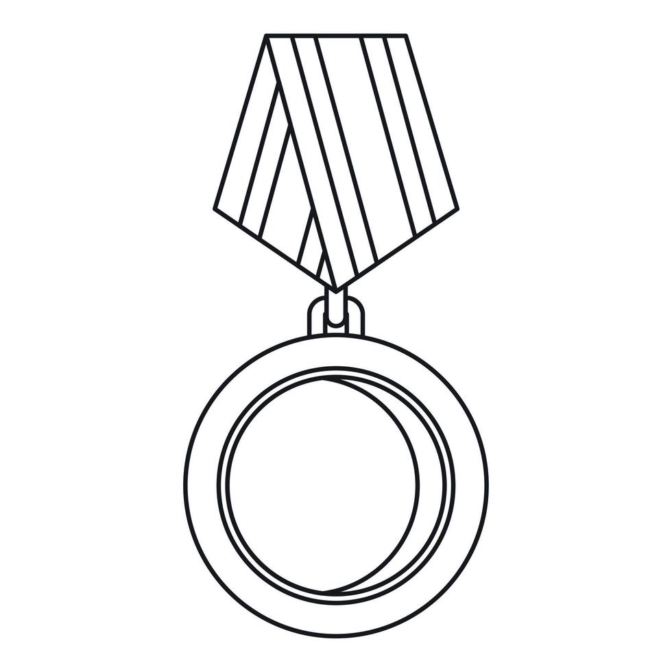 Winning medal icon, outline style vector