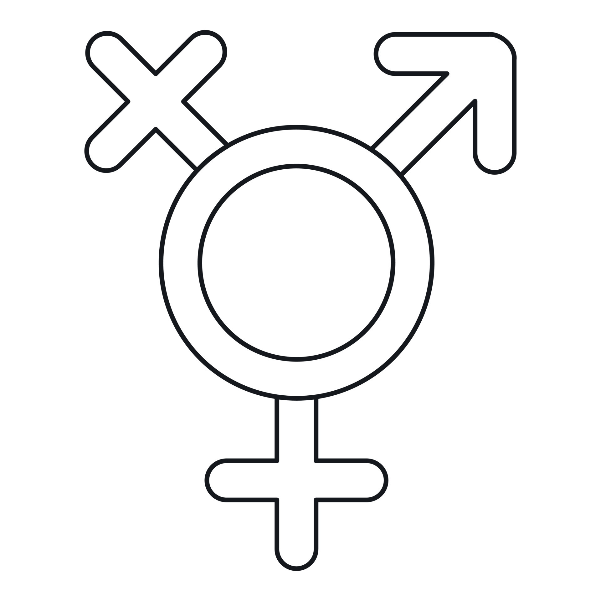 Transgender sign icon, outline style 14676350 Vector Art at Vecteezy