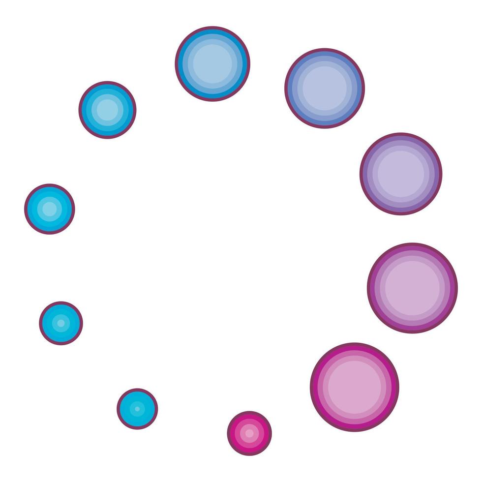 Abstract circle shape icon, cartoon style vector