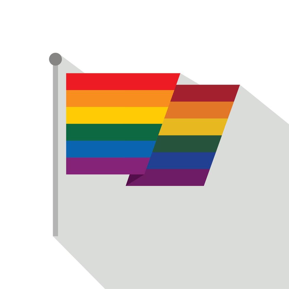 Flag LGBT icon, flat style vector