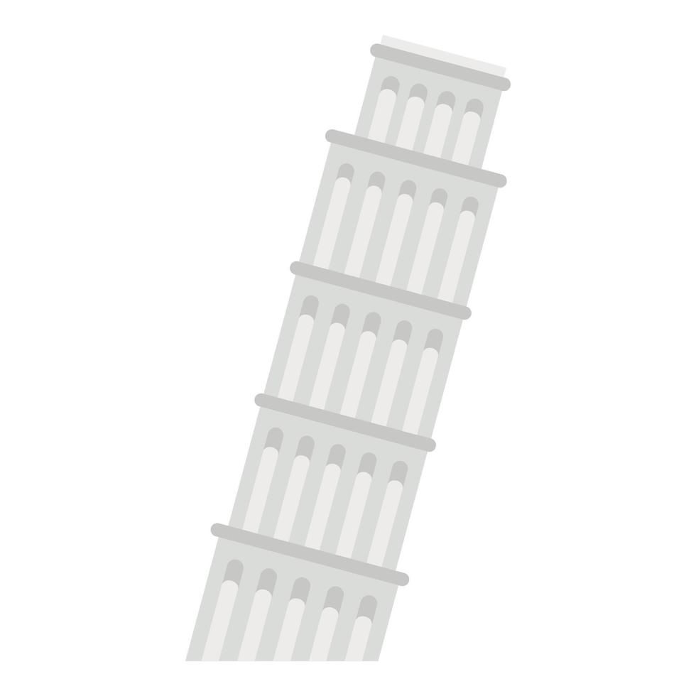 icono de la torre de pisa, estilo plano vector