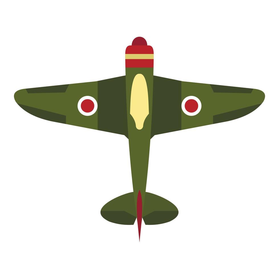 Army plane icon, flat style vector