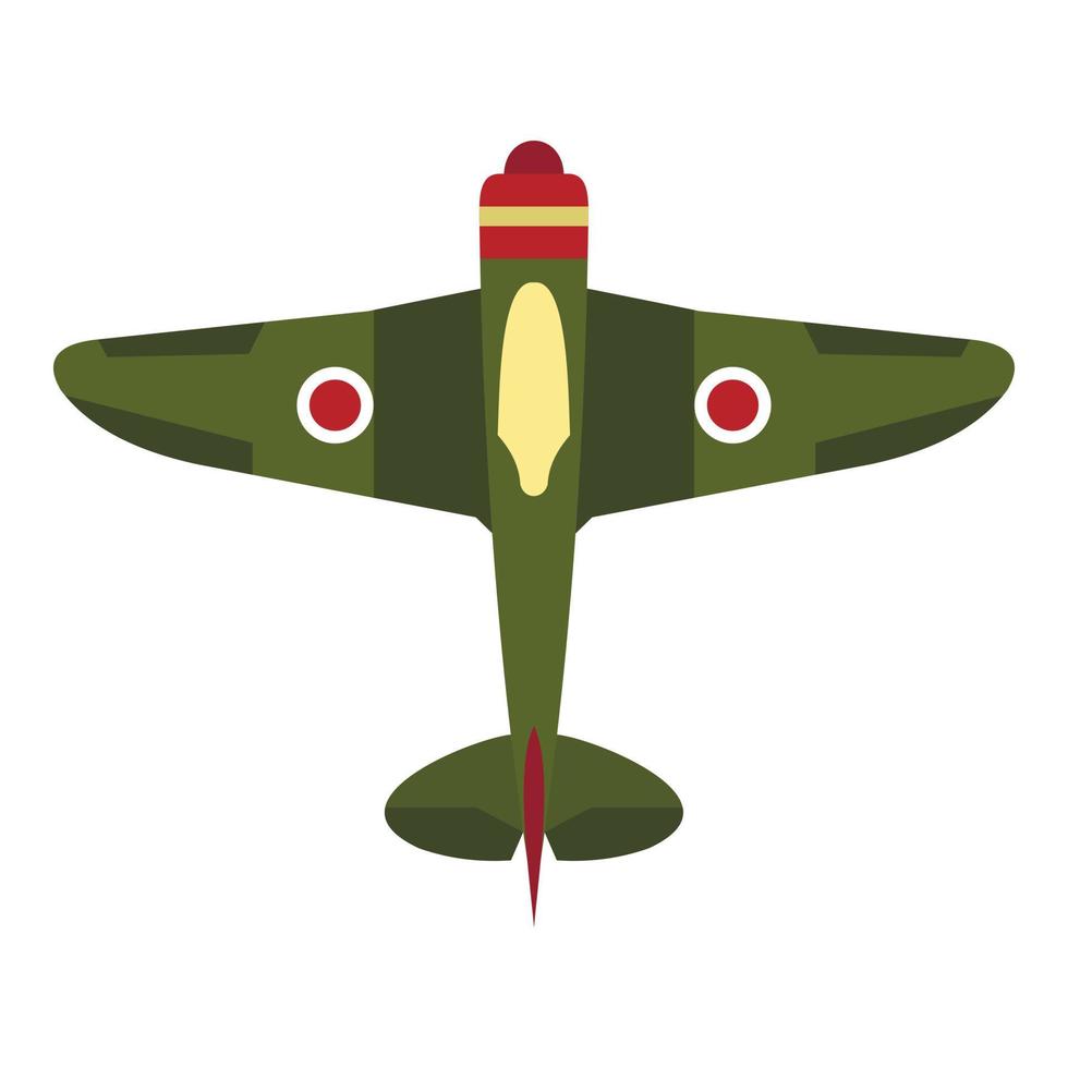 icono de avión del ejército, estilo plano vector