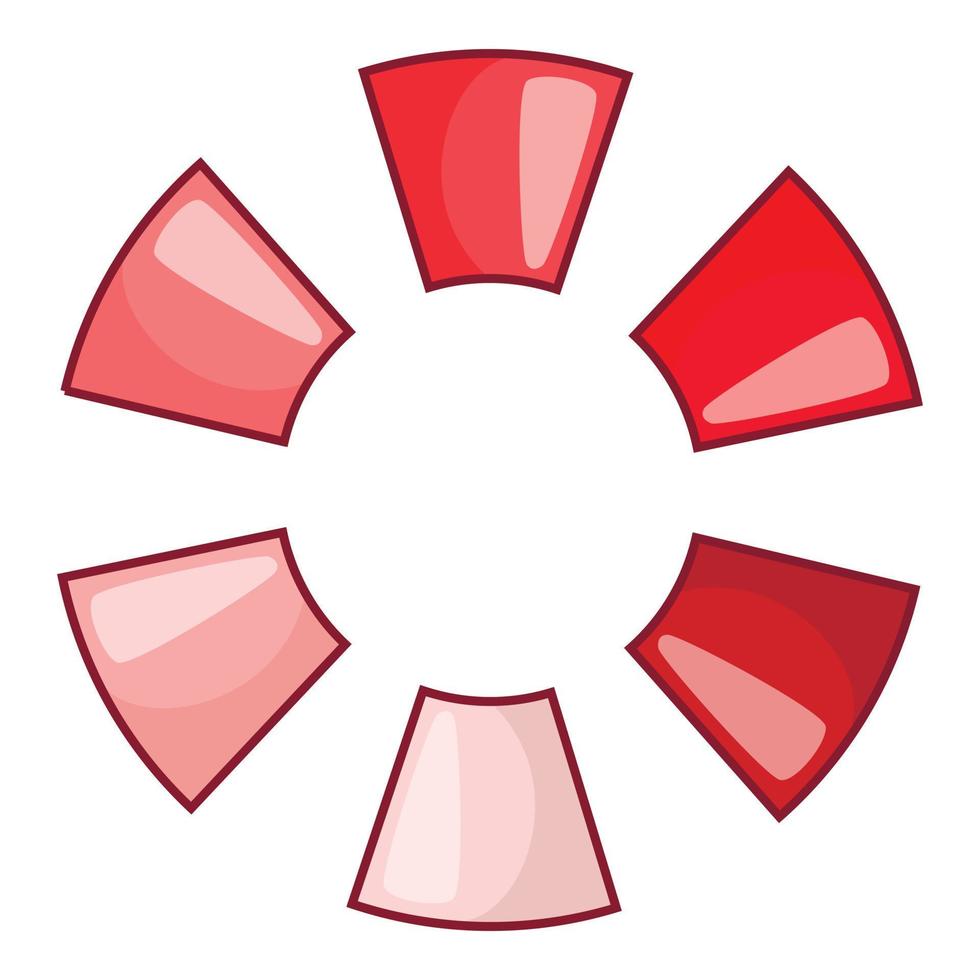 Abstract red circle icon, cartoon style vector