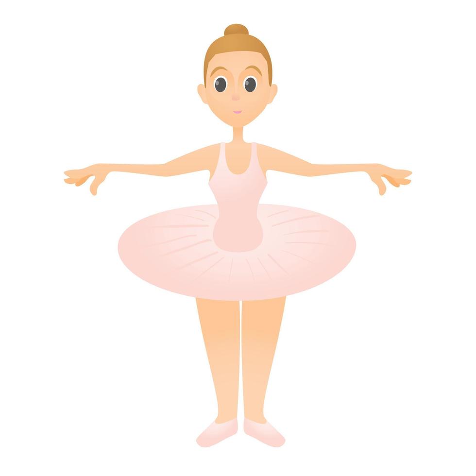 Ballerina standing icon, flat style vector