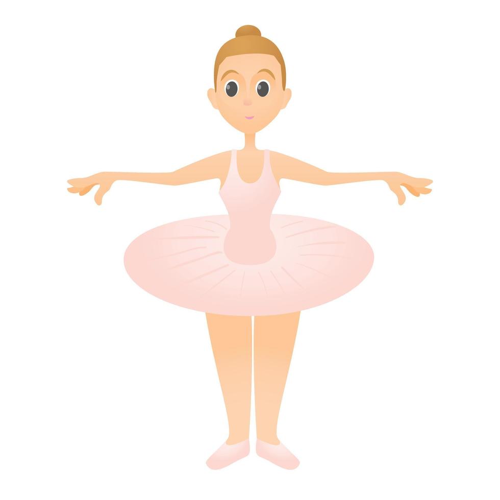 Ballerina standing icon, flat style vector