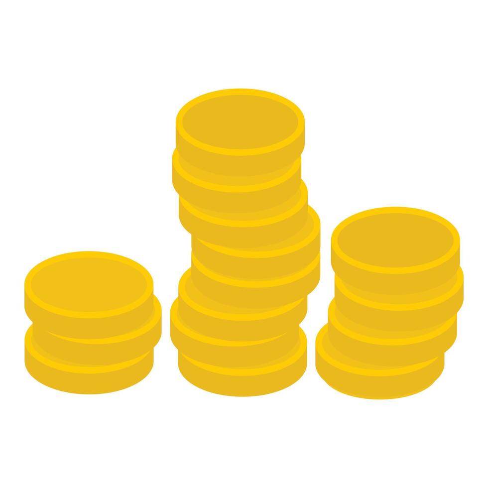Gold coins icon, flat style vector