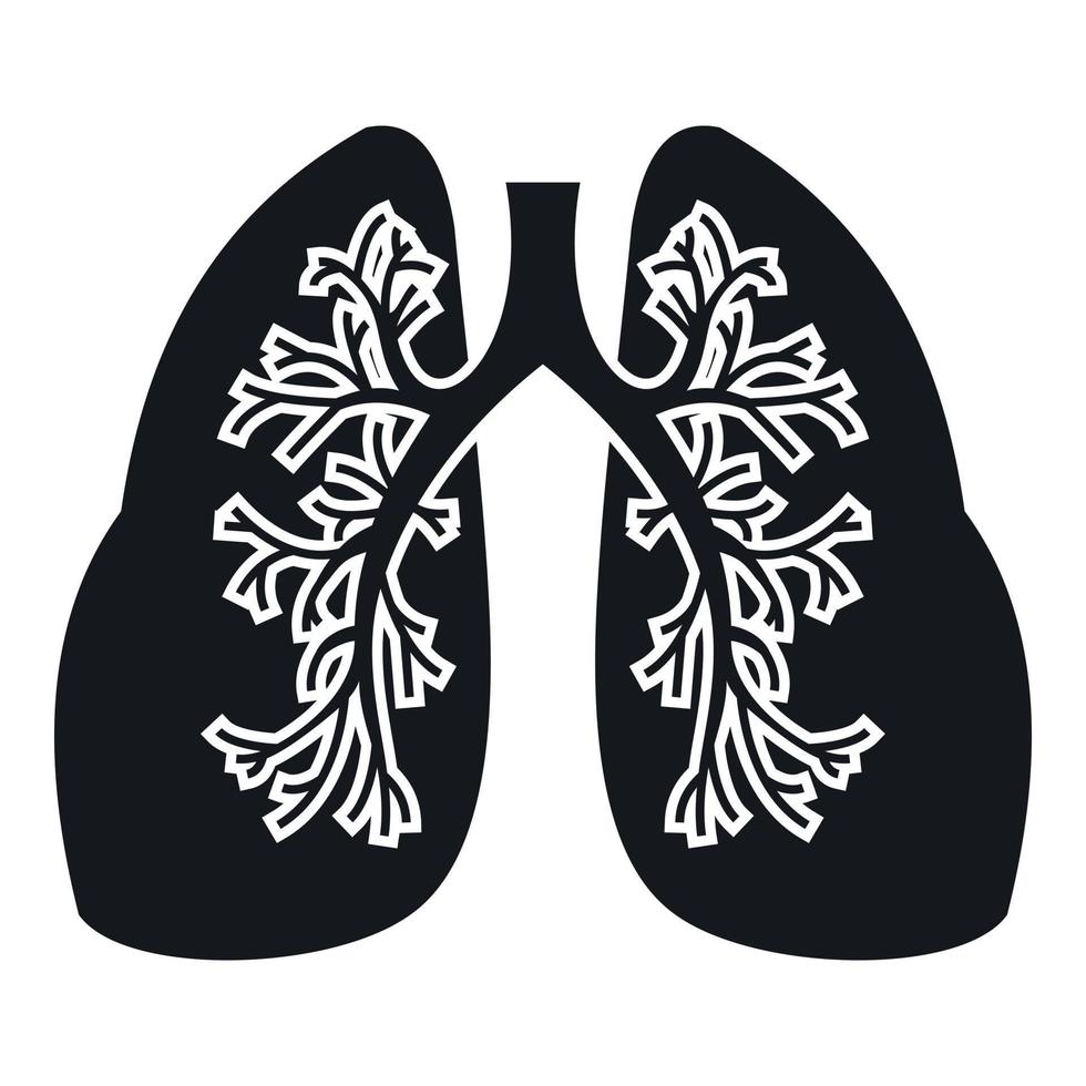 Lungs icon, simple style vector