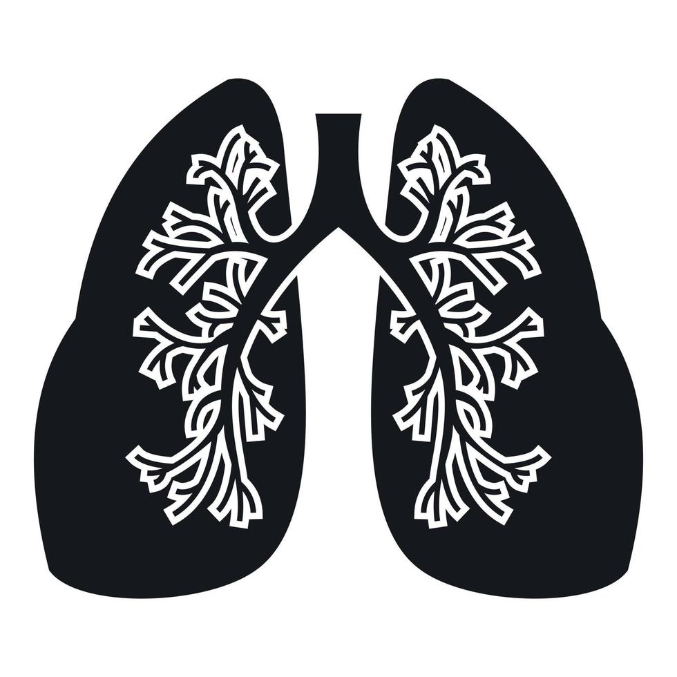 icono de pulmones, estilo simple vector