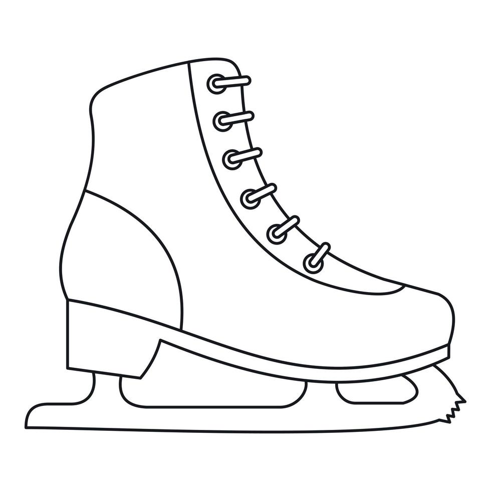 Ice skate icon, outline style vector