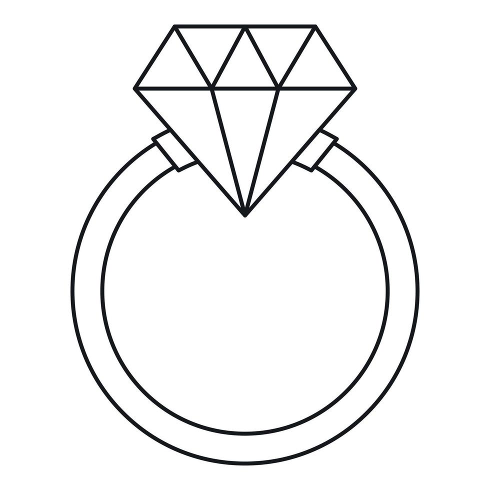 Ring LGBT icon, outline style vector