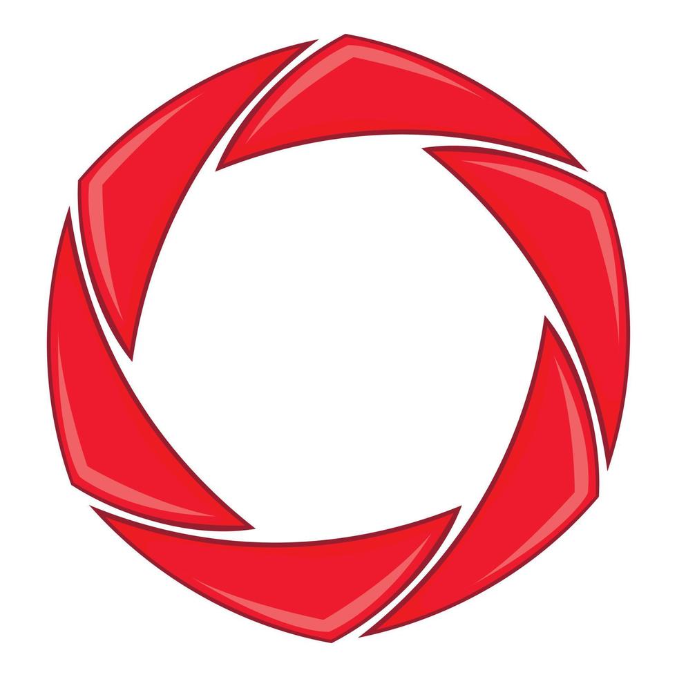 Red shutter icon, cartoon style vector