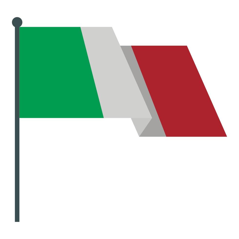 icono de bandera italiana, estilo plano vector